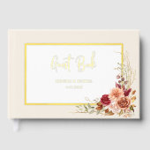 Vergulde Herfst Terracotta Floral Gastenboek (Voorkant)