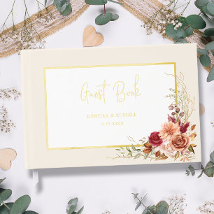 Vergulde Herfst Terracotta Floral Gastenboek