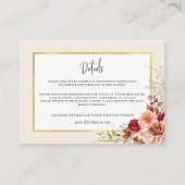 Vergulde Herfst Terracotta Floral Informatiekaartje (Voorkant)