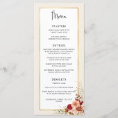 Vergulde Herfst Terracotta Floral Menu (Voorkant)