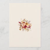 Vergulde Herfst Terracotta Floral Menu (Achterkant)