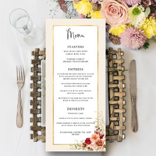 Vergulde Herfst Terracotta Floral Menu