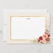 Vergulde Herfst Terracotta Floral Notitiekaartje (Voorkant)