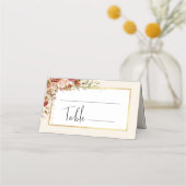 Vergulde Herfst Terracotta Floral Plaatskaartje (Achterkant)