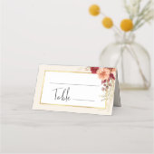 Vergulde Herfst Terracotta Floral Plaatskaartje (Voorkant)