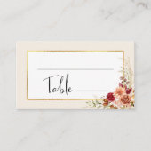 Vergulde Herfst Terracotta Floral Plaatskaartje (Voorkant)