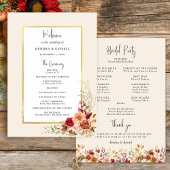 Vergulde Herfst Terracotta Floral Programmakaart