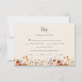 Vergulde Herfst Terracotta Floral RSVP Kaartje (Voorkant)