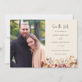 Vergulde Herfst Terracotta Floral Save The Date (Voorkant)