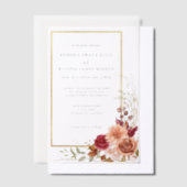 Vergulde Herfst Terracotta Floral Vellum Uitnodigingen (Offset)