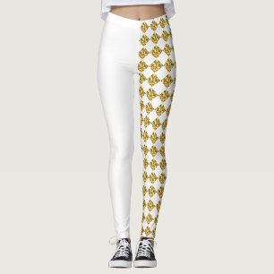 Vergulde illusie witte leggingen leggings