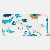 Vergulde Indigo Bloemen met Witte Achtergrond Case-Mate iPhone Case (Achterkant (horizontaal))