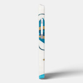Vergulde Indigo Bloemen met Witte Achtergrond Case-Mate iPhone Case (Achterkant / Links)