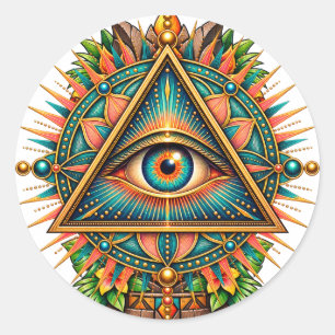 Vergulde Kompas Oog Sticker