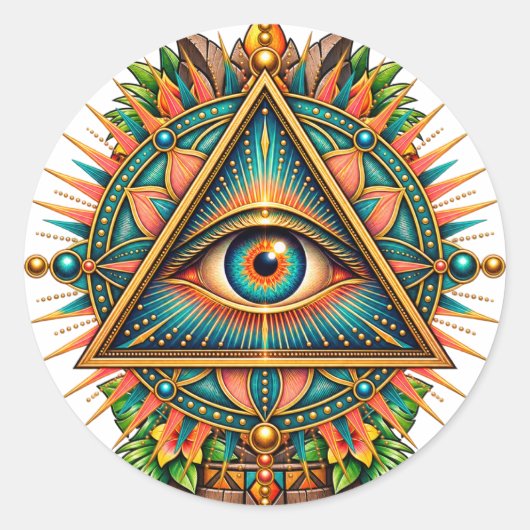 Vergulde Kompas Oog Sticker (Voorkant)