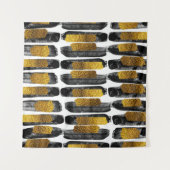 Vergulde Kunstzinnigheid: Zwart & Goud Abstract Wandkleed (Voorkant (horizontaal))