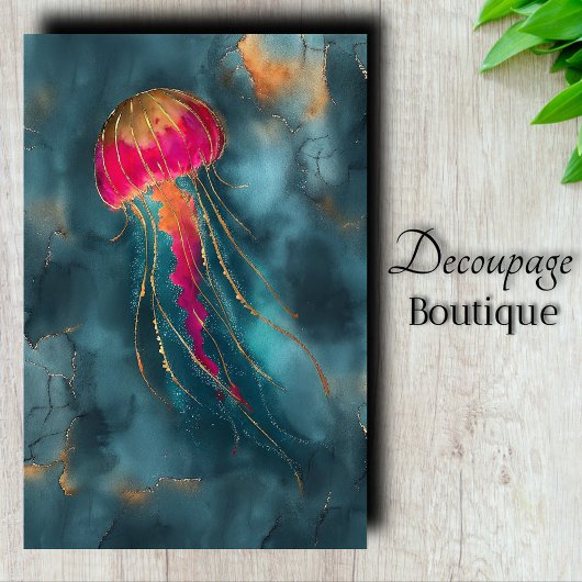 Vergulde kwal decoupage tissuepapier