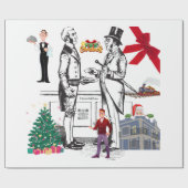 Vergulde Leeftijd Victoriaans Kerst Inpakpapier 🎄 (Vlak)