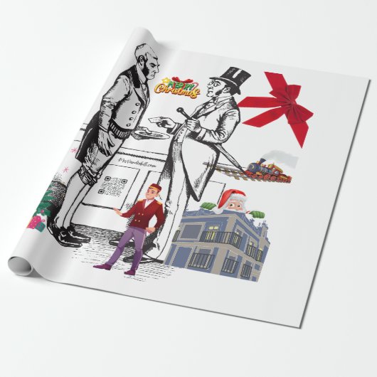 Vergulde Leeftijd Victoriaans Kerst Inpakpapier 🎄 (Uitgerold)