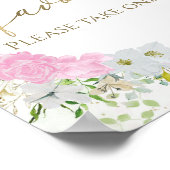 Vergulde Lentebruiloft Favors Bord met Wilde Bloem Poster (Hoek)