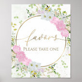 Vergulde Lentebruiloft Favors Bord met Wilde Bloem Poster (Voorkant)