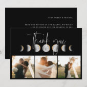 vergulde maan fase bruiloft foto bedankkaart (Voorkant / Achterkant)