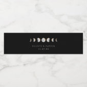 vergulde maan fasen bruiloft water fles label waterfles etiket (Enkel label)