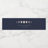 vergulde maan fasen bruiloft waterfles etiket (Enkel label)