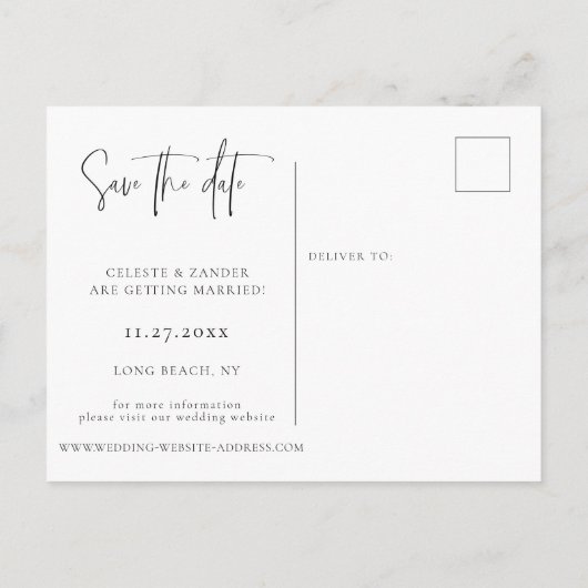 Vergulde Maan Wildflower Bruiloft Save the Date An Aankondigingskaart (Achterkant)