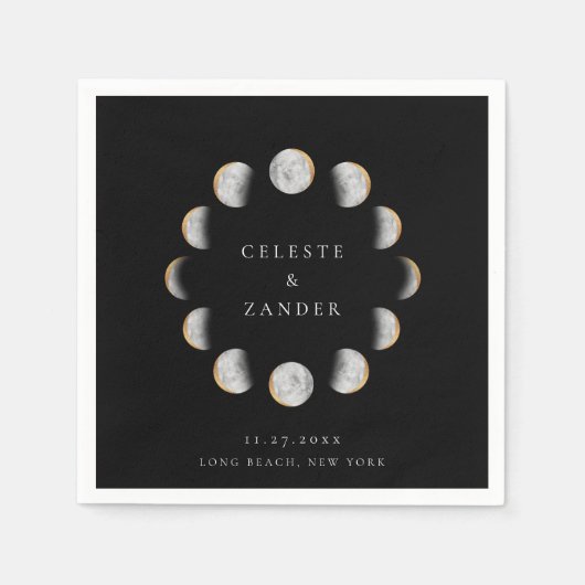 Vergulde maanfasenservetten servet (Voorkant)