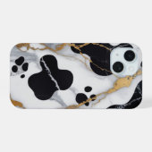 Vergulde Marmeren Koe iPhone 15 Case (Achterkant horizontaal)
