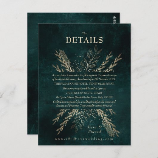 Vergulde Meadow Details behuizing Briefkaart (Voorkant / Achterkant)