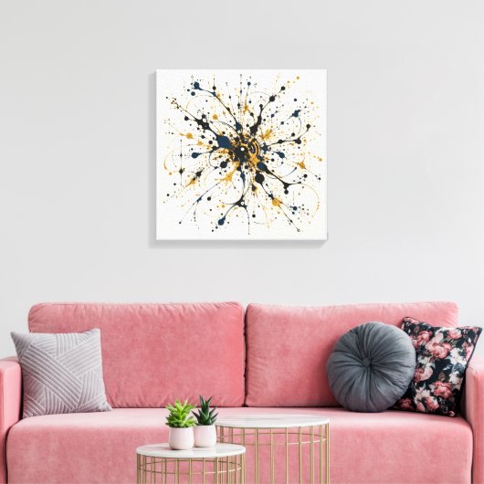 Vergulde Middennacht Canvas Afdruk (Insitu (Woonkamer))