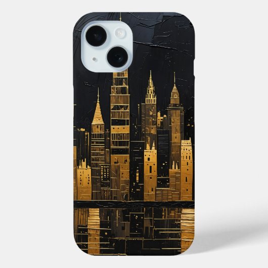Vergulde Middernacht Skyline Case-Mate iPhone Case (Achterkant)