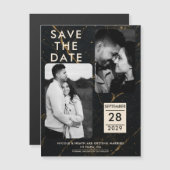 Vergulde Midnight Marble Black & Gold Opslagdatum (Voorkant / Achterkant)