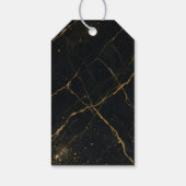 Vergulde Midnight Marble Black & Gold Wedding Cadeaulabel (Achterkant)