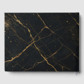 Vergulde Midnight Marble Black & Gold Wedding Gastenboek (Achterkant)