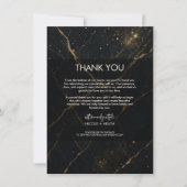 Vergulde Midnight Marble Black & Gold Wedding Kaart (Voorkant)