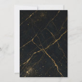 Vergulde Midnight Marble Black & Gold Wedding Kaart (Achterkant)