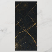 Vergulde Midnight Marble Black & Gold Wedding Menu (Achterkant)