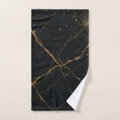 Vergulde Midnight Marble Zwart & Goud Bad Handdoek (Handdoek)
