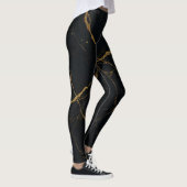 Vergulde Midnight Marble Zwart & Goud Leggings (Rechts)