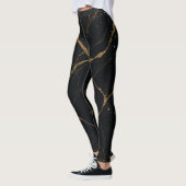 Vergulde Midnight Marble Zwart & Goud Leggings (Links)