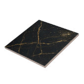 Vergulde Midnight Marble Zwart & Goud Tegeltje (Zijkant)