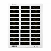 Vergulde Monogram Bruiloft Retouradres Etiket (Full Sheet)