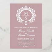 Vergulde Monogram bruiloft uitnodigingen (Voorkant)