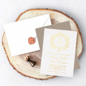 Vergulde Monogram bruiloft uitnodigingen