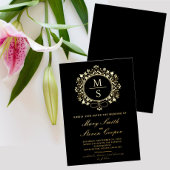 Vergulde Monogram bruiloft uitnodigingen