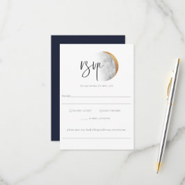 Vergulde Moon Wedding RSVP Allergie Note Kaart