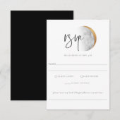 Vergulde Moon Wedding RSVP Allergie Note Kaart (Voorkant / Achterkant)